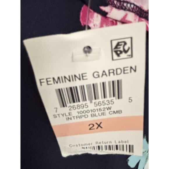 Charter Club Women’s Plus Blouse Top Bell Sleeve sz 2X Multicolored Floral NWT - Picture 8 of 8